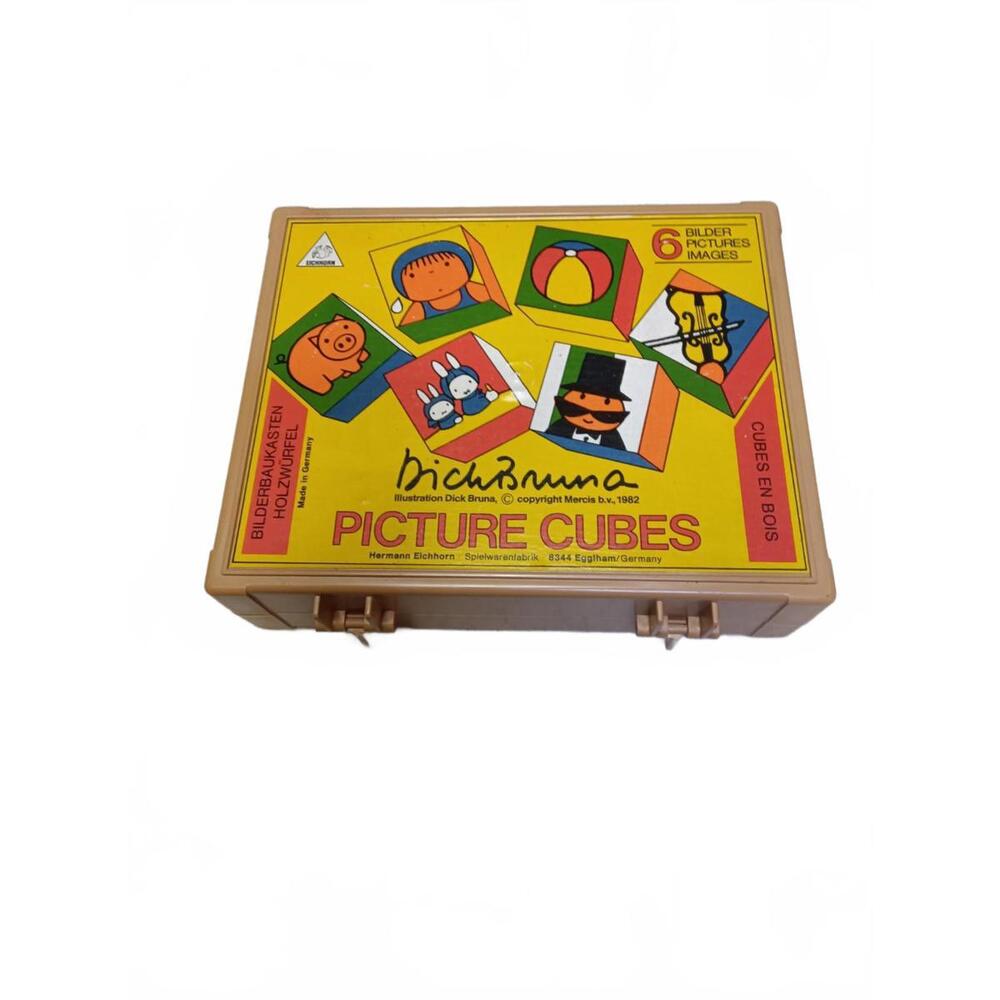 Vintage Made In Germany Hermann Eichhorn Picture Cube Blocks Puzzle Farm Circus